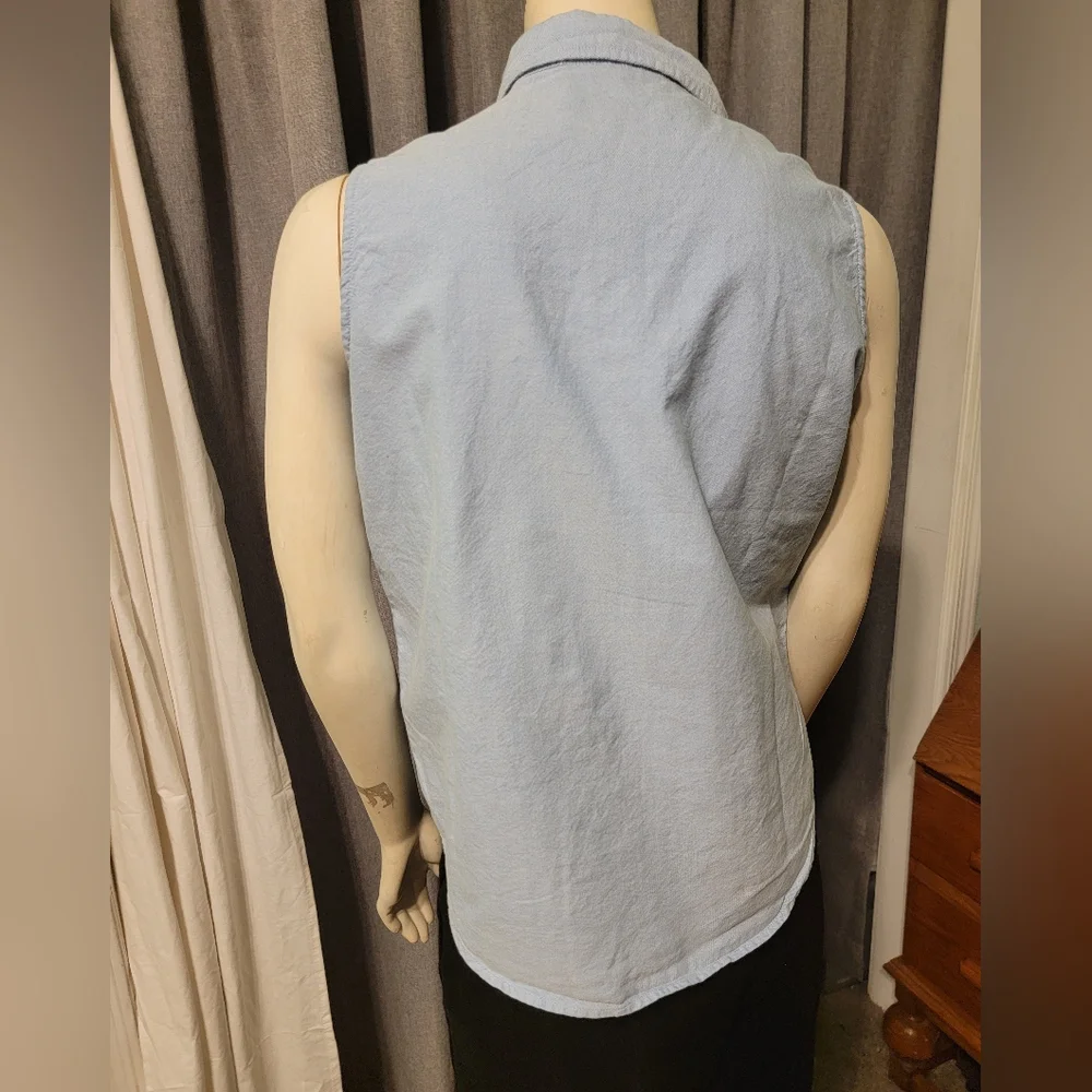 Vtg Y2K 90's Bugle Boy‎ For Her Sleeveless Button-Up Oxford Top Size M Y2K